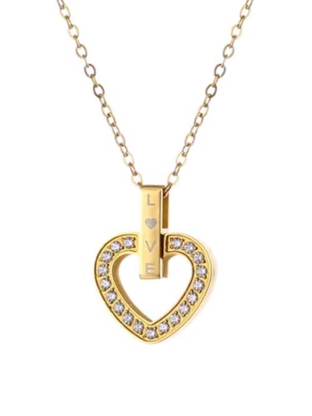 Women's Cross Necklace Round Stainless Steel Pendant Ladies' Eternal Love